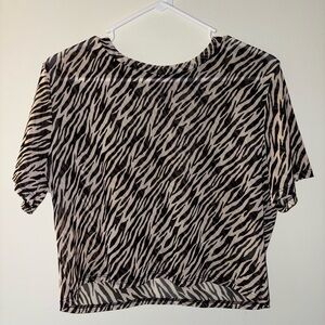 iHeartRaves Mesh Zebra Print Women's Top, Size 2X